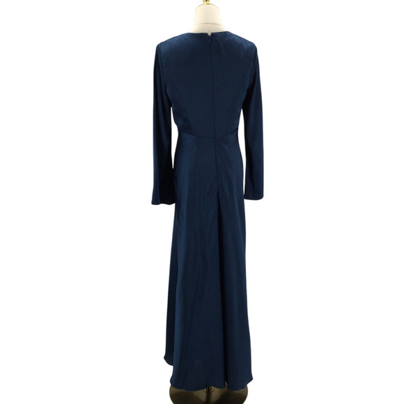 Chic Long Sleeve Blue Maxi Dress - Picture 4 of 9